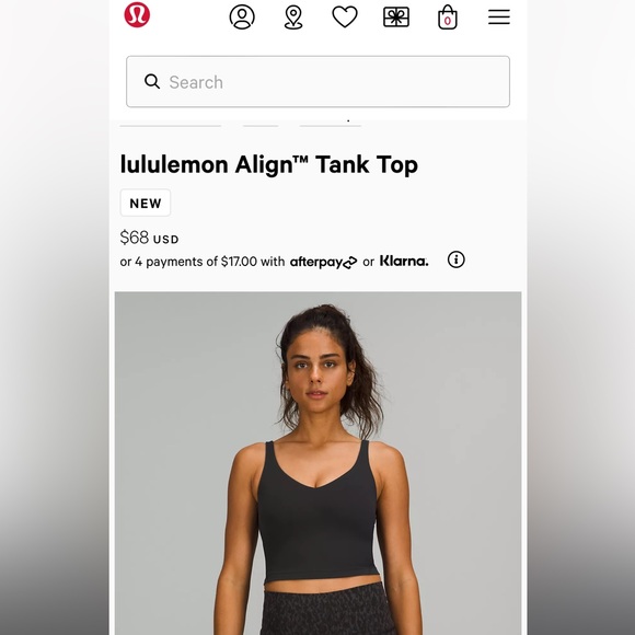 Lululemon Align Top in black. Size 8 - Picture 3 of 3